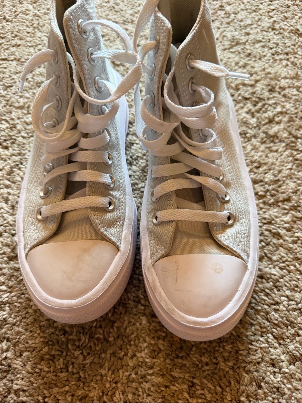 Light Gray Converse Platform High Tops - Picture 3 of 5